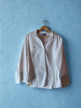 Classic Women's Cream Button-Front Blouse